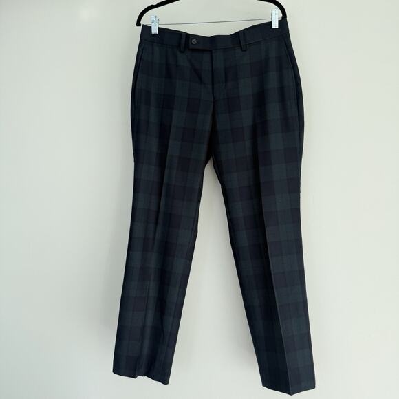 Ralph Lauren Pants Mens 32x30 Green Blue Tartan Plaid 100% Wool Blackwatch Chino - Picture 3 of 11